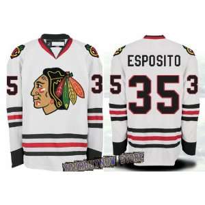  NHL Gear   Tony Esposito #35 Chicago Blackhawks White Jersey Hockey 