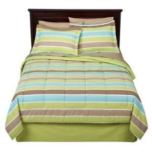   in a Bag Comforter Set Turquoise Blue & Green Stripes