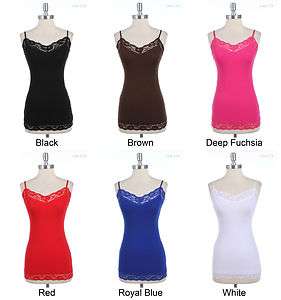 Lace Sequins Spaghetti Strap Camisole Tunic Tank Top Cami VARIOUS 