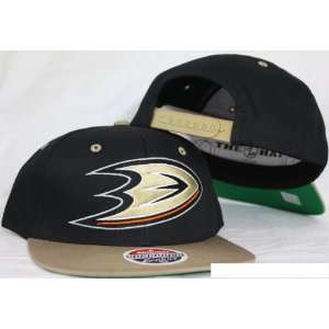 Anaheim Ducks Snapback Big Logo Black / Khaki Two Tone Adjustable 