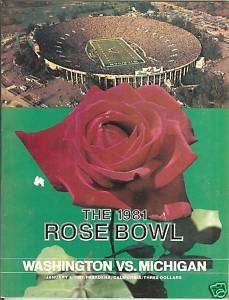 1981 Rose Bowl Program Washington vs Michigan  