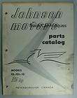 Original Johnson Motors Outboard Parts Catalog 15HP FD FDL 10 Used