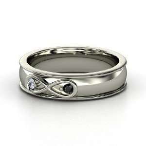 Infinite Love Ring, Platinum Ring with Diamond & Black Diamond