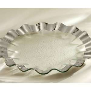  Ruffle round platter Handmade glass 15 round platter 