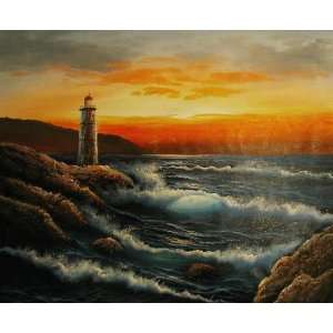   Painting   Light House 20 X 24   Hand Painted Canvas Art Home