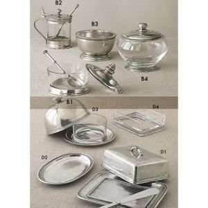 Arte Italica Pewter Condiments B3. Taovla Bowl with Glass Insert 
