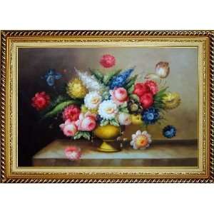  Still Life of Colorful Flowers Oil Painting, with Linen 