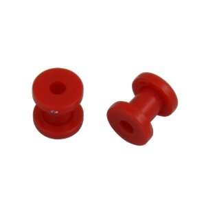 Acrylic Flesh Tunnel Colored Ear Plug   Red   0g (8 mm)   Sold Per 