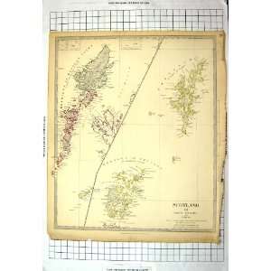   MAP SCOTLAND ORKNEY SHETLAND HEBRIDES SCAPA FLOW 1834