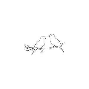  Love Birds Wood Mounted Rubber Stamp (E1173) Arts, Crafts 