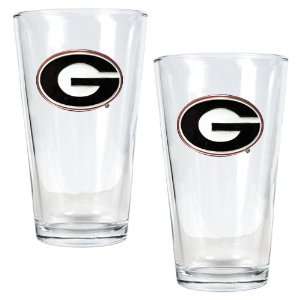  University Of Georgia Bulldogs 2pc Pint Ale Glass Set 