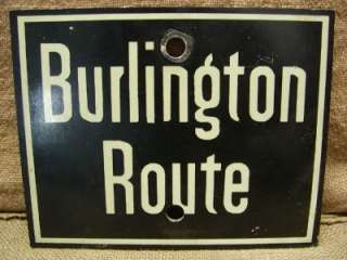 RARE Vintage Burlington Route Railroad Sign Antique Old  
