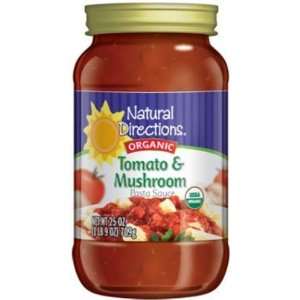 Natural Directions Organic Tomato & Mushroom Pasta Sauce   12 Pack