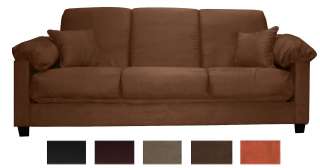   Convertible Futon Set with Pillows Microfiber or Leather Choose Color