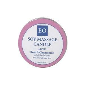  EO Soy Massage Candle Rose and Chamomile 4 oz Health 