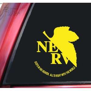  Neon Genesis Evangelion NERV Vinyl Decal Sticker   Yellow 