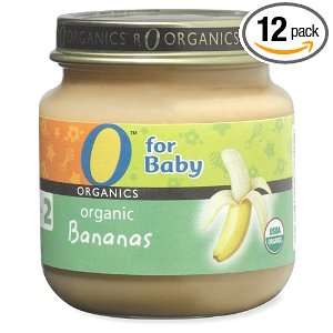 Organics for Baby Organic Bananas, Stage 2, 4 Ounce Jars (Pack of 12 