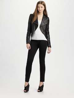 JNBY   Cropped Leather Jacket    