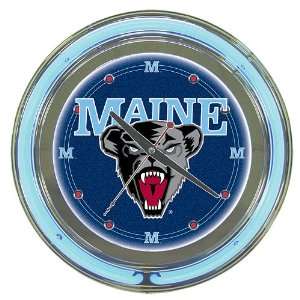  University of Maine Neon Clock   14 inch Diameter Sports 