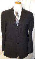 JOS A BANK Black Pinstripe 3 Button Suit 42 L  