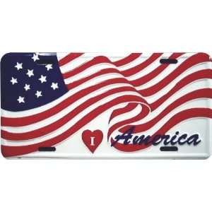  I Love America Patriotic Metal License Plate 6 x 12 