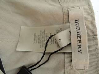 BN Auth BURBERRY Cotton /Leather Military Style Hat / Baseball Cap SZL 