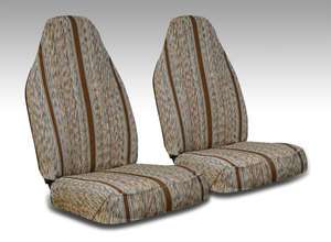 BROWN SADDLEBLANKET SEAT COVERS, for high back buckets  