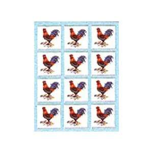  Miniature 12 Rooster Tile Stickers sold at Miniatures 