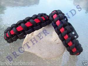 Paracord Firefighter Bracelet Thin Red Line Any Size  