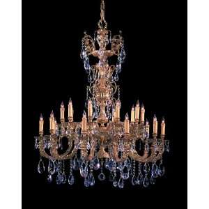   World 20 Light Candle Chandelier Crystal Type Majestic Wood Polished