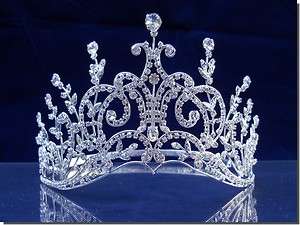 Bridal Wedding Crown Veil Pageant Homecoming Prom Crystal Tiara 52567 