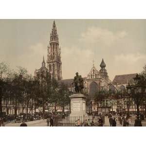     Place Verte and cathedral Antwerp Belgium 24 X 18 