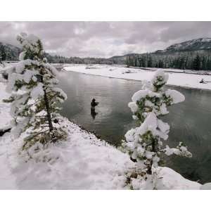  National Geographic, Fisherman in Snowbanked River, 8 x 10 
