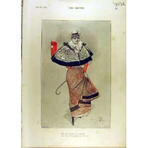   1896 Lady Petticoat Sketch Gent Alice Comedy Print