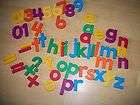 Lot of 53 magnetic numbers and lower case letters, larger size, 1 1/2