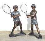 Cast Bronze Boy Tennis Player Statue  