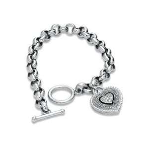  Toggle Bracelet in Sterling Silver   8 SS/DIAMOND BRACELETS Jewelry