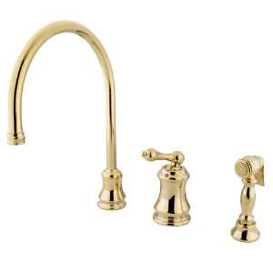   widespread kitchen faucet with metal side sprayer