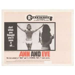  Ann and Eve Movie Poster, 28 x 22 (1971)