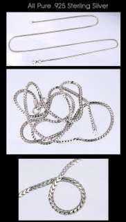 New Mens REAL .925 Sterling Silver Thin Franco Chain  