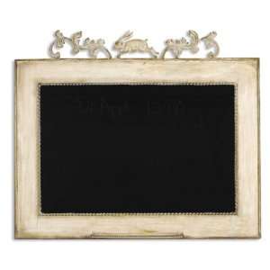 Uttermost 38 Inch Benico Chalkboard Iron Wall Mounted Mirror Ivory W 