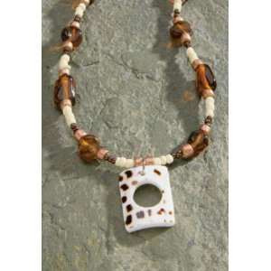  Glass Bead Rectangle Necklace