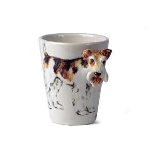  Wire Fox Terrier Sculpted Ceramic Dog Coffee Mug