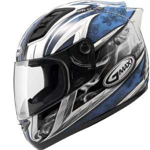   GM69 Full Face Street Helmet   White/Blue Small   72 4882S Automotive