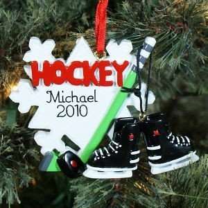   Name Hockey Christmas Ornament Hockey Gift