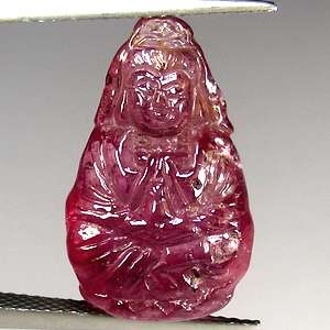 CHINESE QUAN YIN CARVING NATURAL RED RUBY 11.98 CT  