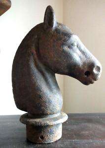antique HORSE HEAD FINIAL barn CAST IRON heavy ★  