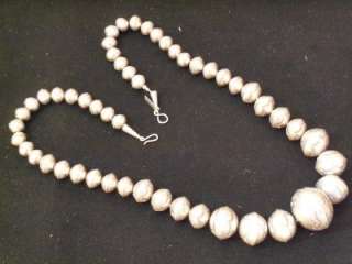 BEAUTIFUL DEAD PAWN NAVAJO PEARL STERLING SILVER NECKLACE W/ STAMPED 