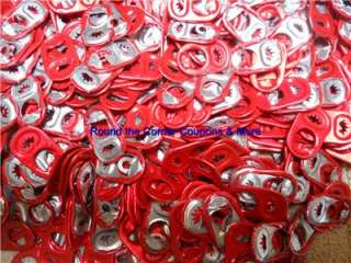 100 Red Colored Budweiser Aluminum Tabs Pop Tab Crown Lots Available 