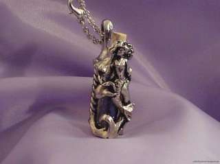 Pewter Mermaid NAVY BLUE Pixie Dust Necklace Dolphin  